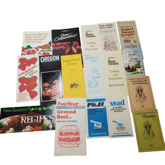 Vintage 17 Recipe Pamphlet Lot Veal Fred Meyer Pepperidge Ephemera - Picture 1 of 5